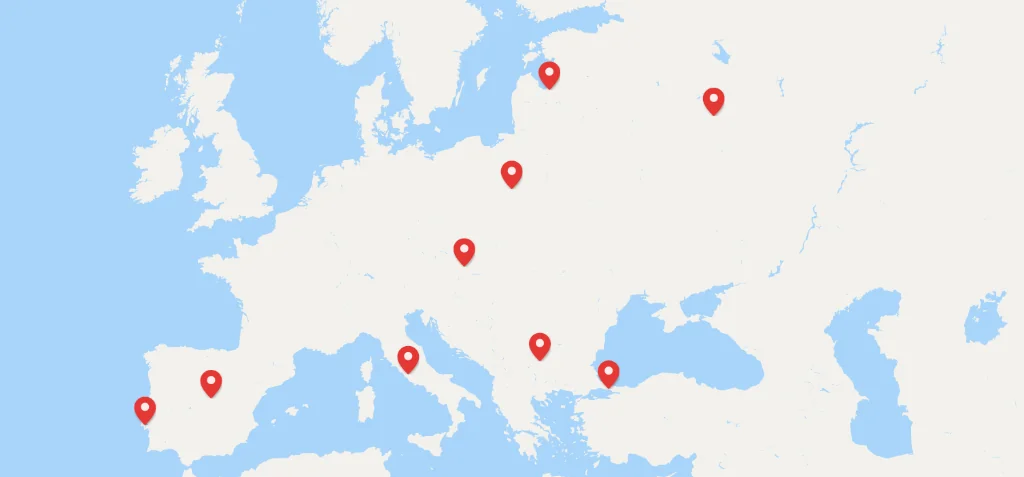 RedShift Europe-Wide Certified Partner Network and Technical Hubs Map