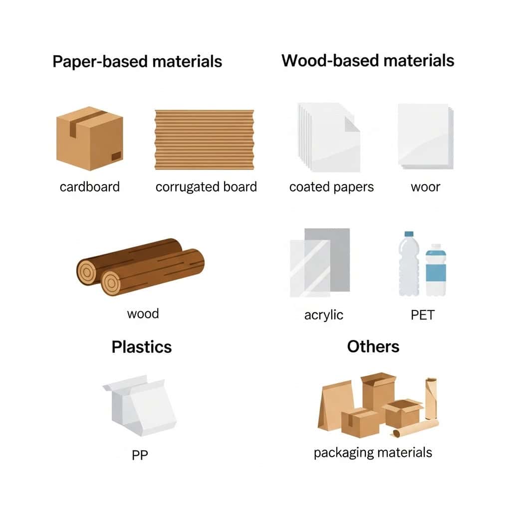 variety of laser-cut packaging materials