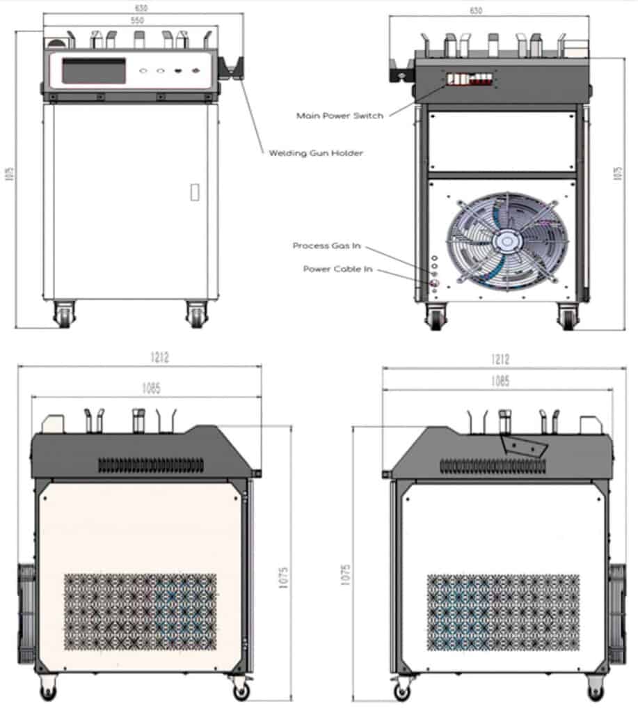 size of redshift handheld laser welder