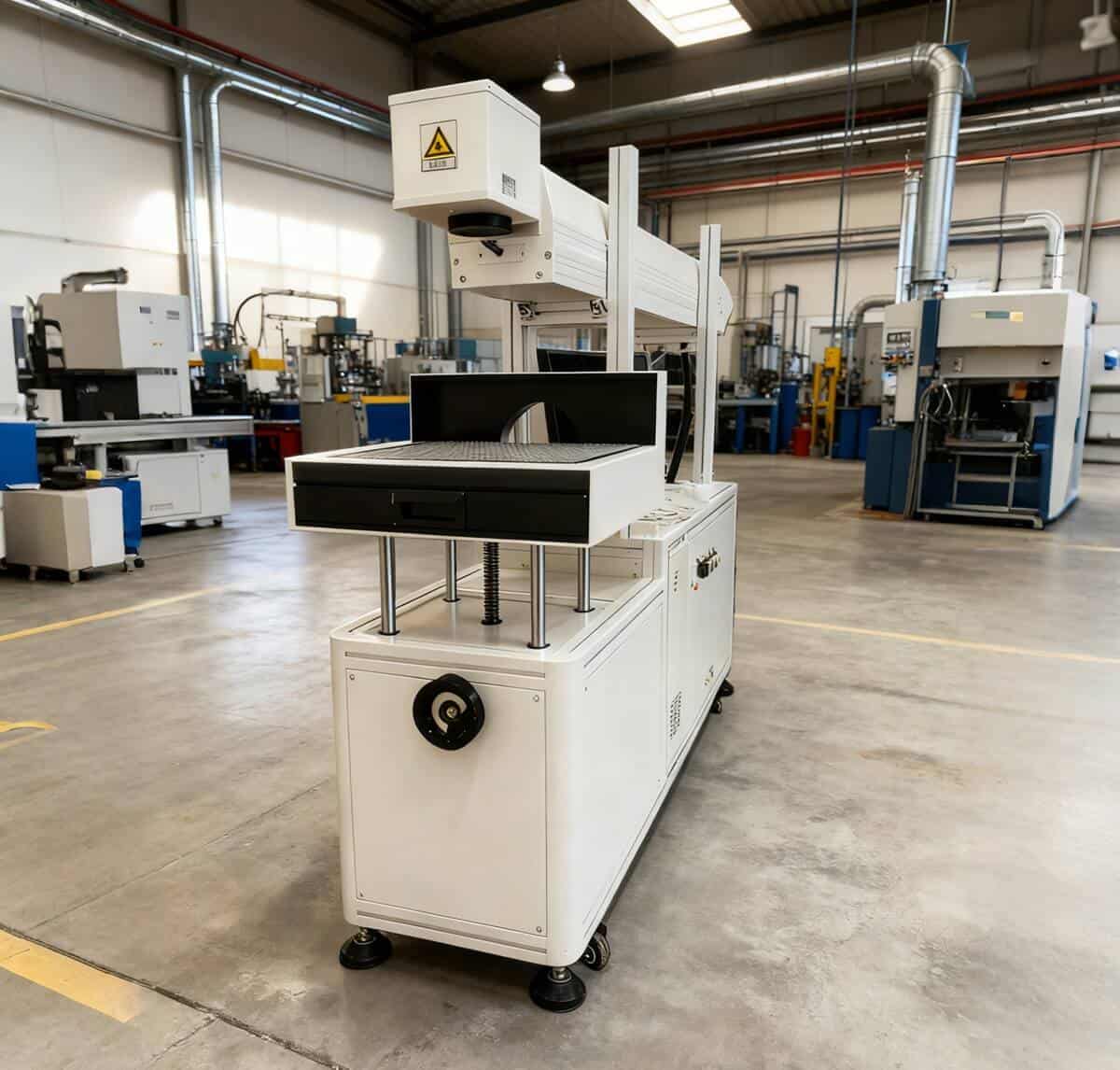 co2 laser marking machine in factory