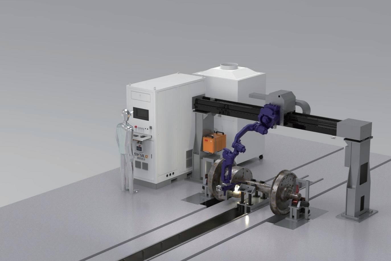 fully automated laser cleaning equipment for train wheels