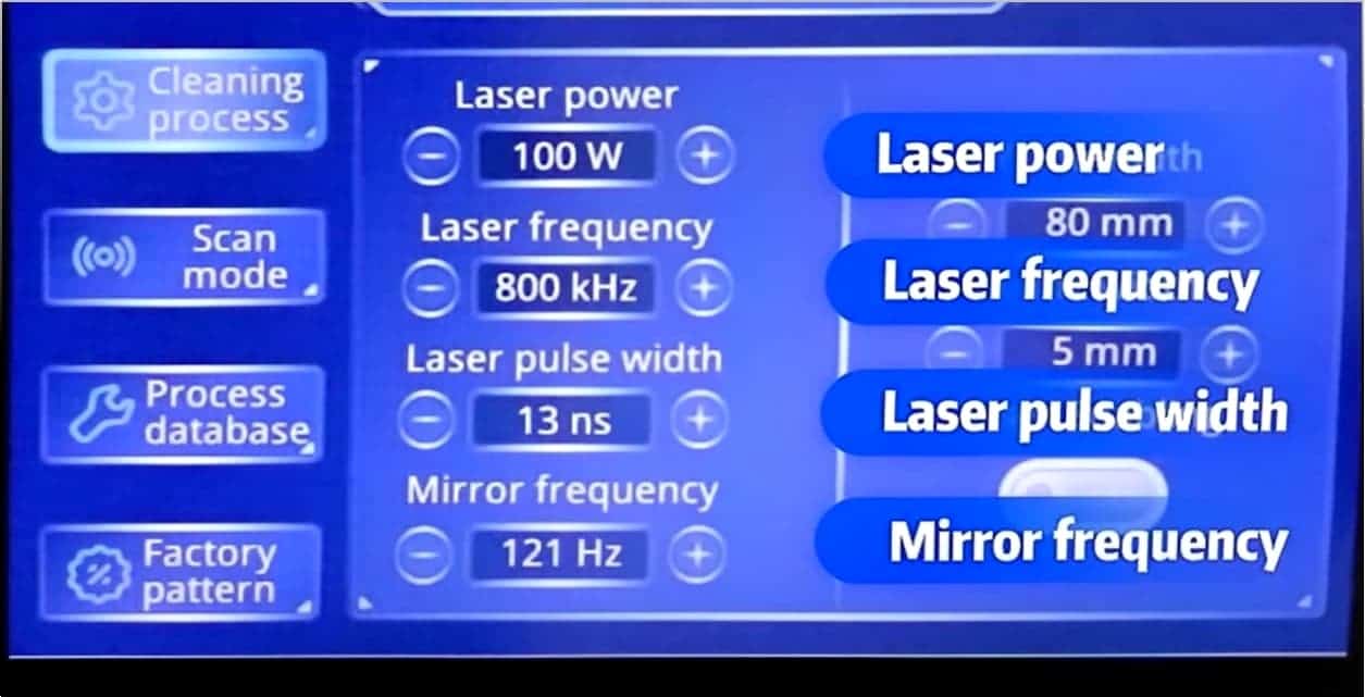 handheld laser cleaning machine four parameters