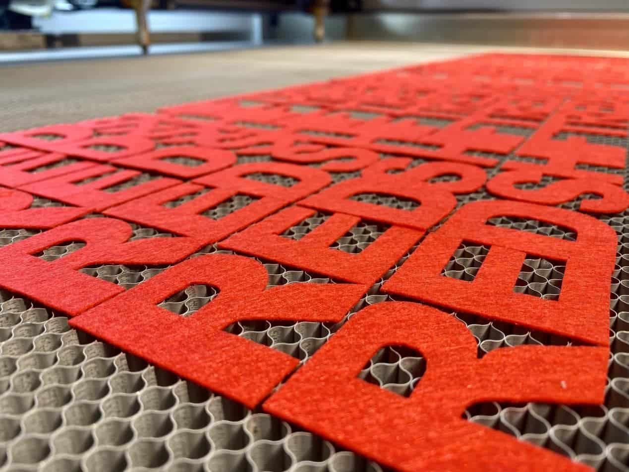 redshift laser cutting of fabrics